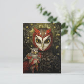 Carte Postale Chouette avec chouette (Debout devant)