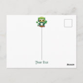Carte Postale Chouette bébé mignon St Patrick dessin animé (Dos)