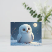 Carte Postale Chouette blanche (Debout devant)