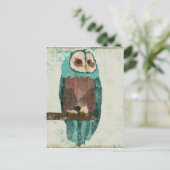 Carte postale Chouette bleue (Debout devant)