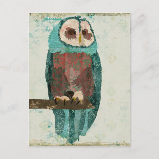 Carte postale Chouette bleue