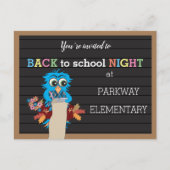 Carte postale Chouette bleue de nuit de retour à l (Devant)