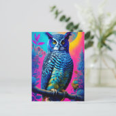 Carte Postale Chouette bleue mignonne (Debout devant)