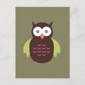 Carte Postale Chouette Brown et verte (Devant)