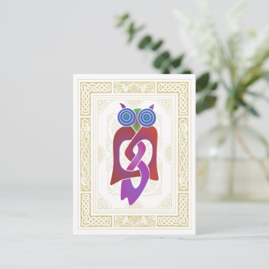 Carte Postale Chouette celtique II (Debout devant)
