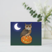 Carte Postale Chouette d'aigle d'Halloween (Debout devant)