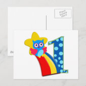 Carte Postale Chouette d'anniversaire (Devant / Derrière)