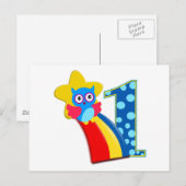 Carte Postale Chouette d'anniversaire (Devant / Derrière)