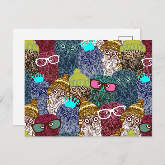 Carte Postale Chouette dans la couronne (Devant / Derrière)