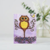 Carte Postale Chouette dans l'arbre (Debout devant)