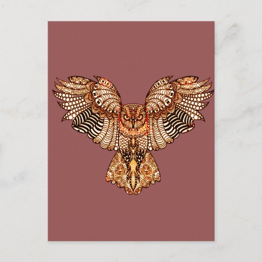 Carte Postale Chouette dans le vol 2 (Devant)