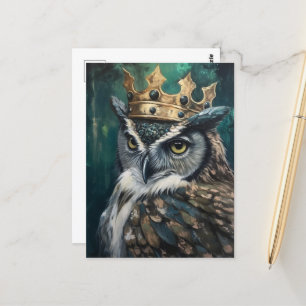 Carte Postale Chouette dans une couronne