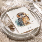 Carte Postale Chouette d'aquarelle mignonne, personnalisée