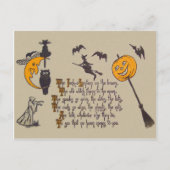 Carte Postale Chouette de chauve-souris Noir Chat Jack O' Lanter (Devant)