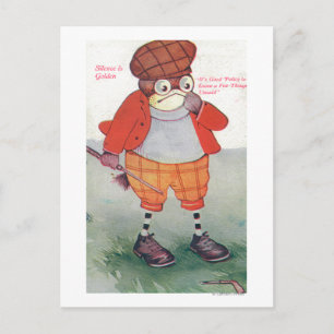Carte Postale Chouette de golf Remarquer le silence est doré