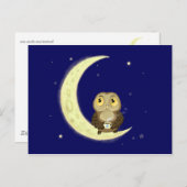 Carte Postale Chouette de lune café de minuit (Devant / Derrière)