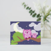 Carte Postale Chouette de nuit colorée (Debout devant)