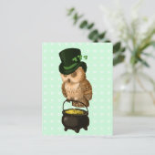 Carte Postale Chouette de Saint Patrick Leprechaun gardien (Debout devant)