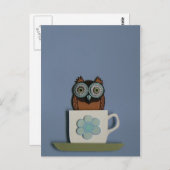Carte Postale chouette de théière (Devant / Derrière)
