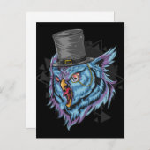 Carte Postale Chouette d'horreur Steampunk (Devant / Derrière)