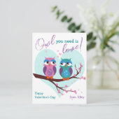 Carte Postale Chouette dont vous avez besoin est amour Cute Clas (Debout devant)