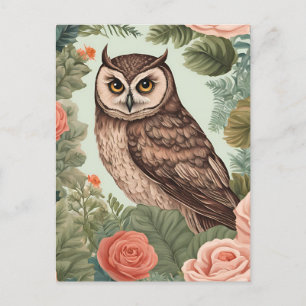 Carte Postale Chouette du Cottagecore