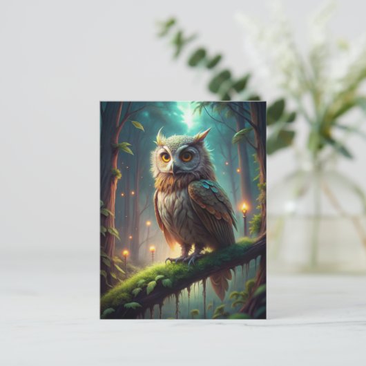 Carte Postale Chouette en forêt (Debout devant)