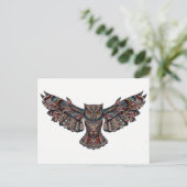 Carte Postale Chouette en vol - Design en verre tendu (Debout devant)