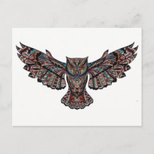 Carte Postale Chouette en vol - Design en verre tendu