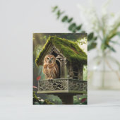 Carte Postale Chouette et maison (Debout devant)