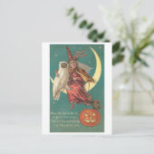 Carte Postale Chouette et sorcière (Debout devant)