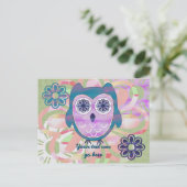 Carte Postale chouette florale mignonne (Debout devant)