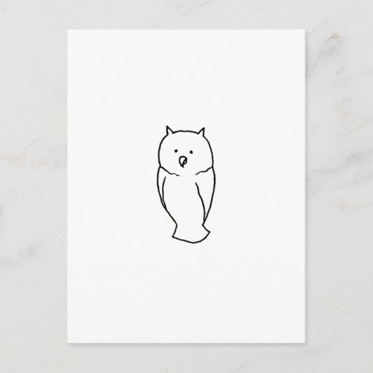 Carte Postale Chouette - Fun mignon totem simple trait d'encre d (Devant)