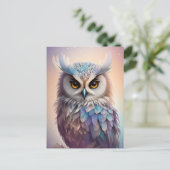 Carte Postale Chouette Imaginaire Dreamy Couleurs pastel doux (Debout devant)