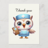 Carte Postale Chouette infirmière merci (Devant)