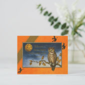 Carte Postale Chouette Jack O Lanterne Citrouille (Debout devant)
