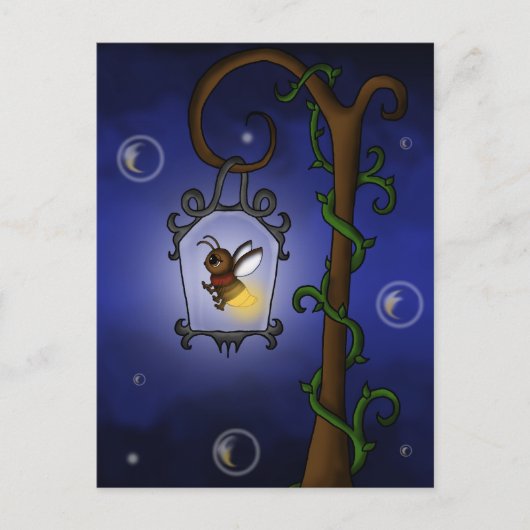 Carte Postale chouette luciole (Devant)