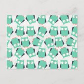 Carte Postale Chouette lunaire turquoise (Devant)