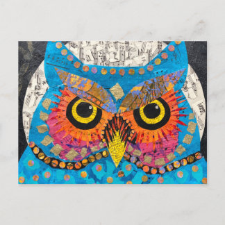 Carte Postale Chouette lune