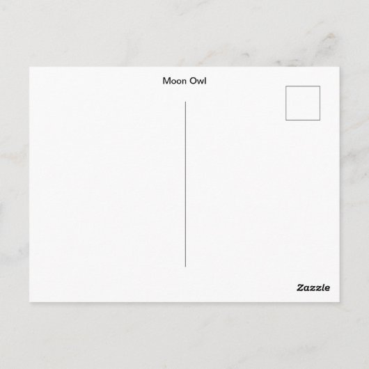 Carte Postale Chouette lune (Dos)