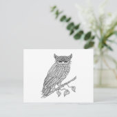 Carte Postale Chouette Magique Inspiré Assis Sur Branche (Debout devant)