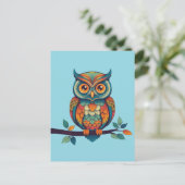 Carte Postale Chouette Mandala (Debout devant)