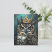 Carte Postale Chouette mignonne dans une couronne (Debout devant)