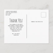 Carte Postale Chouette mignonne en Merci de chapeau vert (Dos)