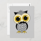 Carte Postale chouette moustache (Devant / Derrière)