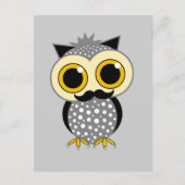 Carte Postale chouette moustache (Devant)