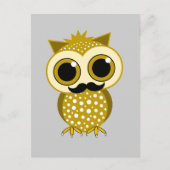 Carte Postale chouette moustache (Devant)