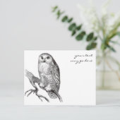 Carte postale Chouette neige vintage (Debout devant)