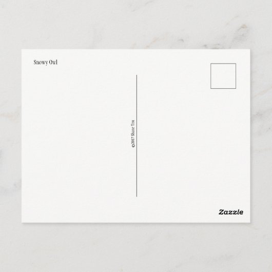 Carte postale Chouette neigeuse (Dos)