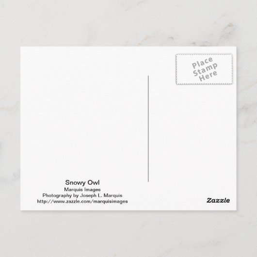 Carte Postale Chouette neigeuse 9470 (Dos)